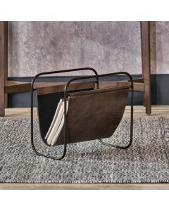 Eliseo Peppercorn Leather Magazine Rack