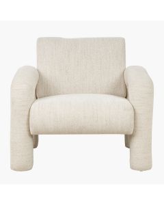 Ravello White Textured Fabric Armed Chair