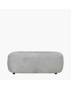 Carin Light Grey Chenille Ottoman