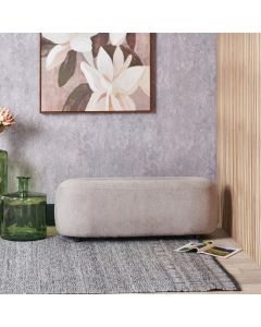 Carin Light Grey Chenille Ottoman