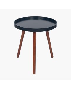 Halston Black MDF and Brown Pine Wood Round Table K/D
