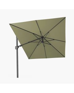 Platinum Premium Challenger T2 Cantilever Parasol 350x260x246cm. Lush Green Canopy 
