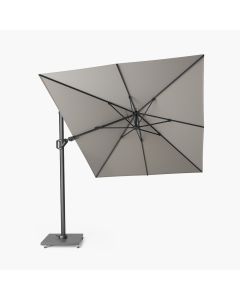 Platinum Premium Challenger T2 Cantilever Parasol 350x260x246cm. Manhattan Grey Canopy 