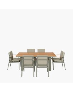 Stockholm Limestone Outdoor 6 Seater Dining Set