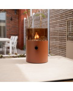 Cosiscoop XL Gas Fire Lantern - Mocha Brown / Smoked Glass