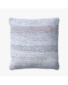 Indoor Outdoor Aqua Blue and White Inca Design Scatter Cushion