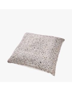 Indoor Outdoor Warm Grey Tweed Design Scatter Cushion