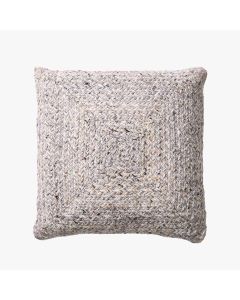 Indoor Outdoor Warm Grey Tweed Design Scatter Cushion