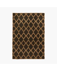 Outdoor Natural and Slate Grey Diamond Design Rug