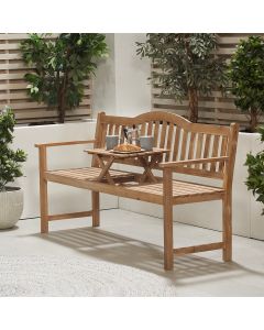 Richmond Natural 3 Seat Bench with Pop Up Table