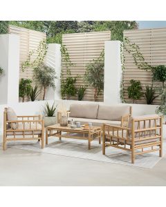 Costa Rica Natural Bamboo Finish Lounge Set