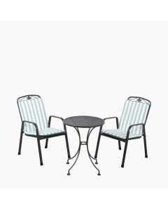 Savoy 2 Seat Set with Sage green Striped Cushions