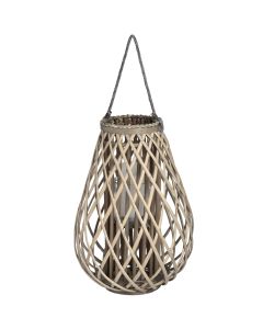 Large Wicker Bulbous Lantern