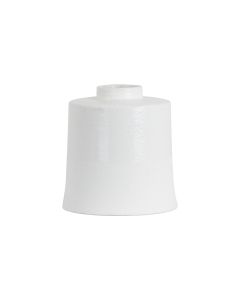 White With Grey Detail Large Cylindrical Ceramic Vase