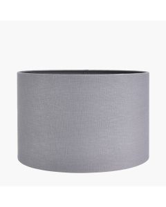 Lino 40cm Steel Grey Self Lined Linen Drum Shade