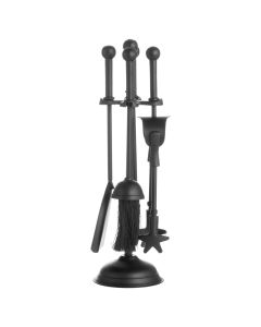 Ball Topped Companion Set In Black