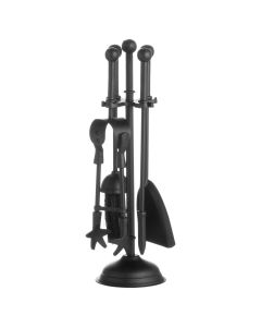 Ball Topped Companion Set In Black