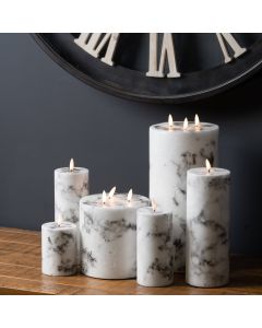 Luxe Collection Natural Glow 6x12 Marble Effect LED Candle