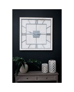 Williston White Square Large Wall Clock