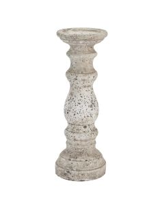 Large Stone Ceramic Column Candle Holder