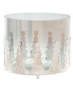 Noel Collection Large Christmas Tree Crackled Candle Holder