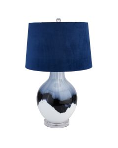 Ice Shadows Table Lamp With Navy Blue Lampshade