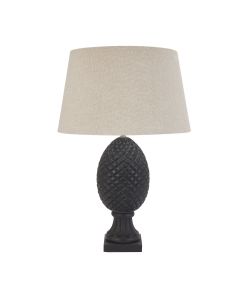 Delaney Grey Pineapple  Lamp With Linen Shade