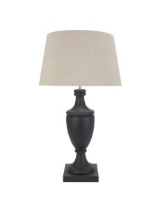 Delaney Grey Pillar Lamp With Linen Shade