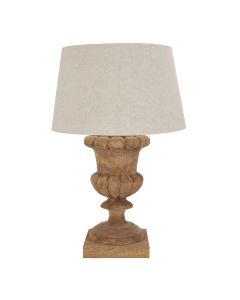 Delaney Natural Wash Fluted Lamp With Linen Shade