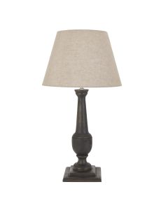 Delaney Grey Goblet Candlestick Lamp With Linen Shade