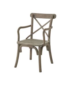 Copgrove Collection Cross Back Carver Chair With Rush Seat