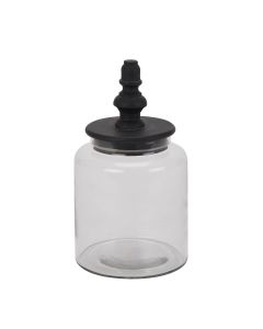Black Finial Glass Canister