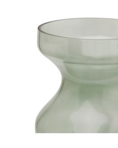 Smoked Sage Glass  Fluted Vase