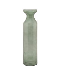 Smoked Sage Glass Tall Fluted Vase