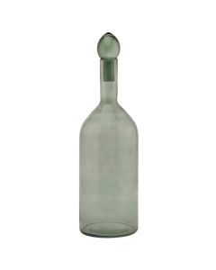 Smoked Sage Glass Tall Bottle With Stopper