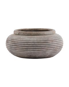 Siena Brown Round Ribbed Planter