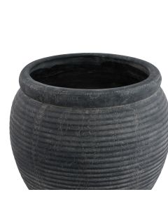 Amalfi Grey  Rimmed Large Plant Pot