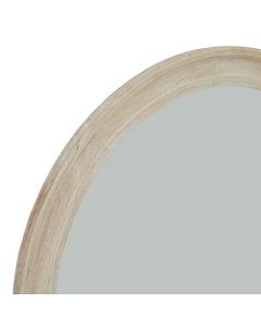 Washed Wood Round Framed Large Mirror