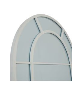 White Large Arched Window Mirror