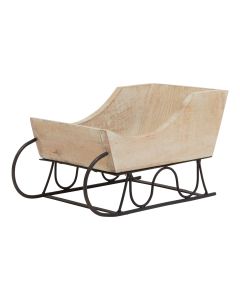 White Wash Collection Wooden Decorative Sleigh