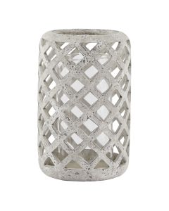 Large Grey Stone Effect Hurricane Lantern