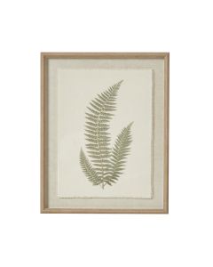 Fern Art On Texture-Torn Paper With Beaded Frame