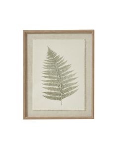 Bracken Art On Texture-Torn Paper With Beaded Frame