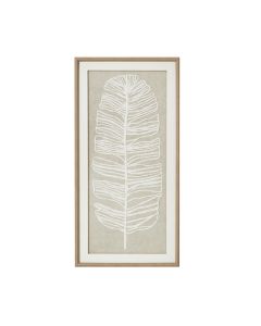 Large Plume White Feather Art Mounted In Beaded Frame