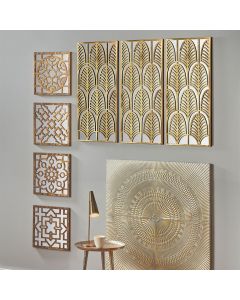 Rectangular Gold Metal Mirrored Wall Art