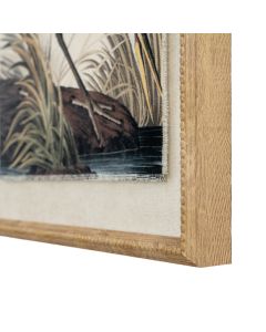 Flora & Fauna Collection Heron On Linen In Beaded Frame