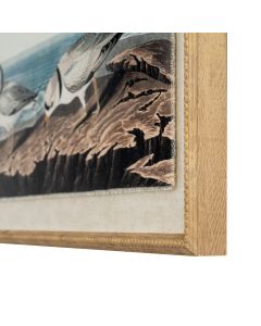 Flora & Fauna Collection Plovers On Linen In Beaded Frame