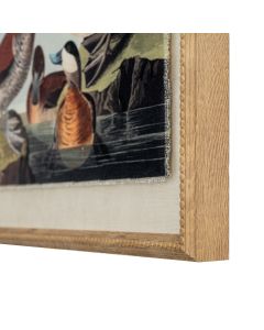 Flora & Fauna Collection Ducks On Linen In Beaded Frame
