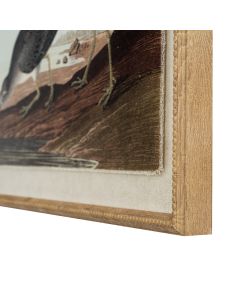 Flora & Fauna Collection Snipes On Linen In Beaded Frame