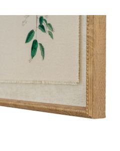 Flora & Fauna Collection Chickadees On Linen In Beaded Frame